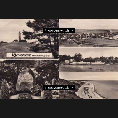 Ansichtskarte DDR Bezirk Rostock, Kreis Rügen, Insel Hiddensee, DDR, Kloster Hiddensee. s/w - schwarzweiß Ansichtskarte bzw. Postkarte aus DDR-Zeiten... Sammlung