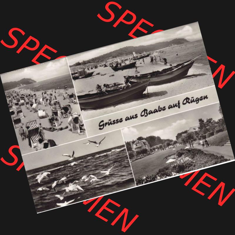 Ansichtskarte DDR Bezirk Rostock, Kreis Rügen, Ostseebad Baabe: Gruße aus Baabe auf Rügen. Ansichtskarte bzw. Postkarte aus DDR-Zeiten der Deutschen Demokratischen... Sammlung