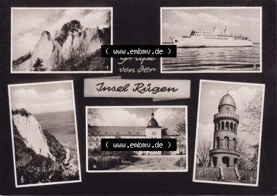 Ansichtskarte bzw. Postkarte aus DDR-Zeiten, Bezirk Rostock, Kreis Rügen, Grüße der Insel Rügen der DDR Sammlung