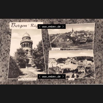 Ansichtskarte DDR Bezirk Rostock, Kreis Rügen, Stadt Bergen auf Rügen, verschiedene Ansichten der Stadt Bergen. Ansichtskarte bzw. Postkarte aus DDR-Zeiten der... Sammlung