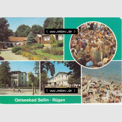 Ansichtskarte DDR Bezirk Rostock, Kreis Rügen, Ostseebad Sellin: DDR 1985 FDGB Erholungsheim Cafe Frohsinn Rugia 0,20 M III26-13 A1-679-84. Ansichtskarte bzw.... Sammlung