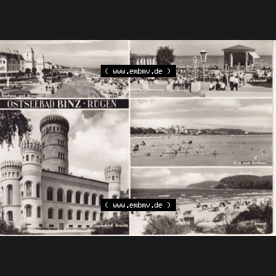 Alte Ansichtskarte DDR Bezirk Rostock, Kreis Rügen, Ostseebad Binz, Binz Mehrbildkarte Gruss aus Binz der DDR II. Ansichtskarte bzw. Postkarte in s/w - schwarzweiß... Sammlung