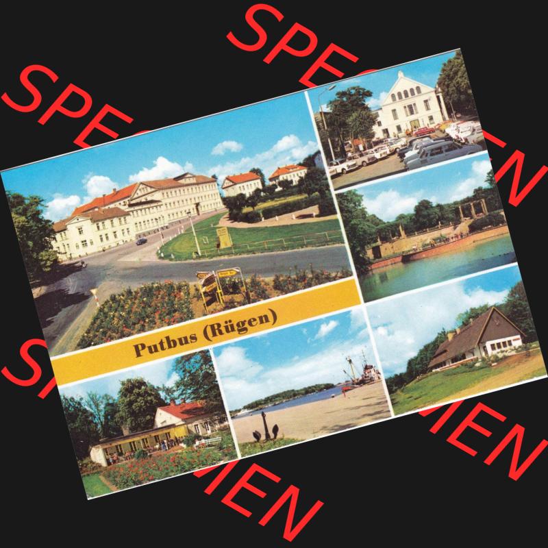 Ansichtskarte DDR Bezirk Rostock, Kreis Rügen, Stadt der Gemeinde Putbus: Putbus auf Rügen KG Rosencafe. Ansichtskarte bzw. Postkarte aus DDR-Zeiten der Deutschen... Sammlung