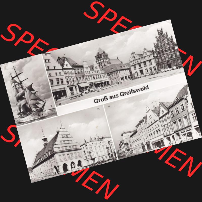 Ansichtskarte DDR Bezirk Rostock, Kreis Greifswald unsortiert Gruß aus Greifswald, Mehrbildkarte, Segelschulschiff Wilhelm Pieck, Platz der Freundschaft. Ansichtskarte... Sammlung