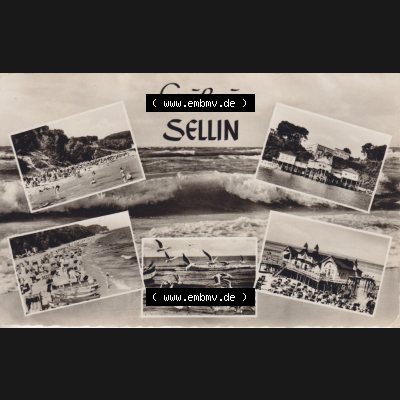 Ansichtskarte DDR Bezirk Rostock, Kreis Rügen, Ostseebad Sellin 1968, Gruß aus Sellin, gelaufen am 26.08.1968. Ansichtskarte bzw. Postkarte... Sammlung