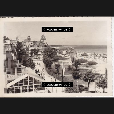 Alte Ansichtskarte DDR Bezirk Rostock, Kreis Rügen, Ostseebad Binz, 1959, Binz Kurhaus und Strand. Ansichtskarte bzw. Postkarte in s/w - schwarzweiß... Sammlung