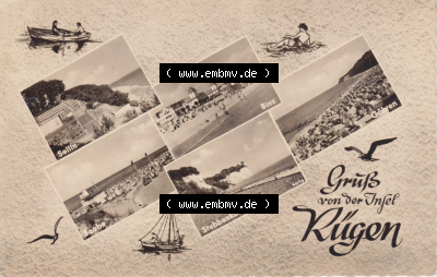Ansichtskarte bzw. Postkarte aus DDR-Zeiten, Bezirk Rostock, Kreis Rügen, Grüße der Insel Rügen der DDR Sammlung