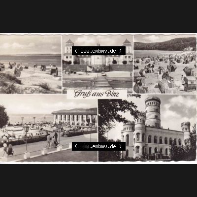 Alte Ansichtskarte DDR Bezirk Rostock, Kreis Rügen, Ostseebad Binz, Gruß aus Binz, Walter Werner KG Verlag Gaschwitz. Ansichtskarte bzw. Postkarte in s/w... Sammlung