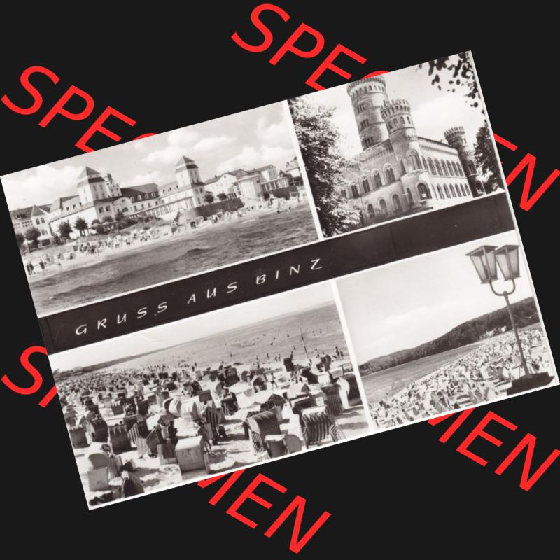 Alte Ansichtskarte DDR Bezirk Rostock, Kreis Rügen, Ostseebad Binz, Binz Mehrbildkarte Gruss aus Binz der DDR I. Ansichtskarte bzw. Postkarte in s/w - schwarzweiß... Sammlung
