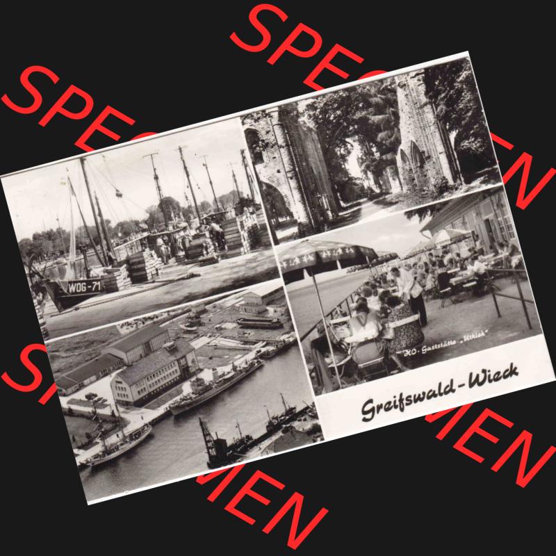 Ansichtskarte DDR Bezirk Rostock, Kreis Greifswald unsortiert Greifswald-Wieck DDR 0,25 M. Ansichtskarte bzw. Postkarte in schwarzweiß - s/w aus DDR-Zeiten der Deutschen... Sammlung