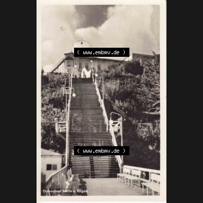 Ansichtskarte DDR Bezirk Rostock, Kreis Rügen, Ostseebad Sellin: DDR, Freitreppe, Treppe am Strand Ostseebad Sellin auf Rügen. Ansichtskarte bzw. Postkarte... Sammlung