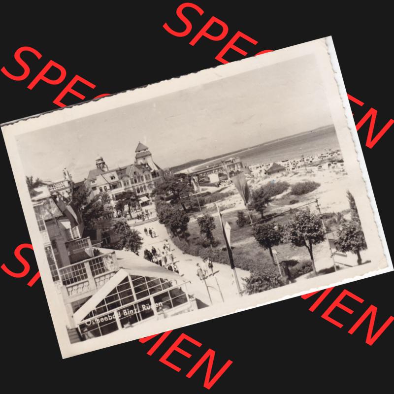 Alte Ansichtskarte DDR Bezirk Rostock, Kreis Rügen, Ostseebad Binz, 1959, Binz Kurhaus und Strand. Ansichtskarte bzw. Postkarte in s/w - schwarzweiß... Sammlung