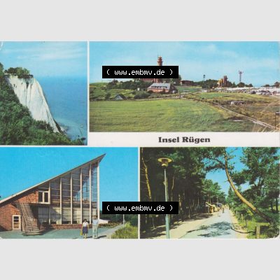 Ansichtskarte DDR Bezirk Rostock, Kreis Rügen, Insel Rügen allgemein, 1977, Insel Rügen, Königsstuhl, Kap Arkona, Glowe, Baabe,... Sammlung