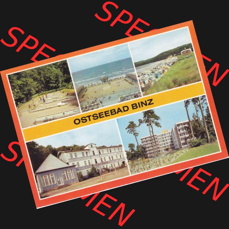 Ansichtskarte DDR Bezirk Rostock, Kreis Rügen, Ostseebad Binz, in Farbe - Color DDR-Postkarte Binz auif Rügen Bezirk Rostock Farbfotos Karpf, Oelnitz im Erzgebirge,... Sammlung