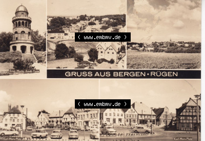 Ansichtskarte bzw. Postkarte aus DDR-Zeiten, Bezirk Rostock, Insel Rügen, Stadt Bergen der DDR Sammlung