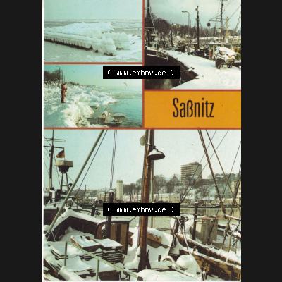 Ansichtskarte DDR Bezirk Rostock, Kreis Rügen, Stadt Sassnitz Postkarte in Farbe Wellenbrecher, Strand, Fährhafen der FPG, Hafen mit Rügenhotel. Ansichtskarte... Sammlung