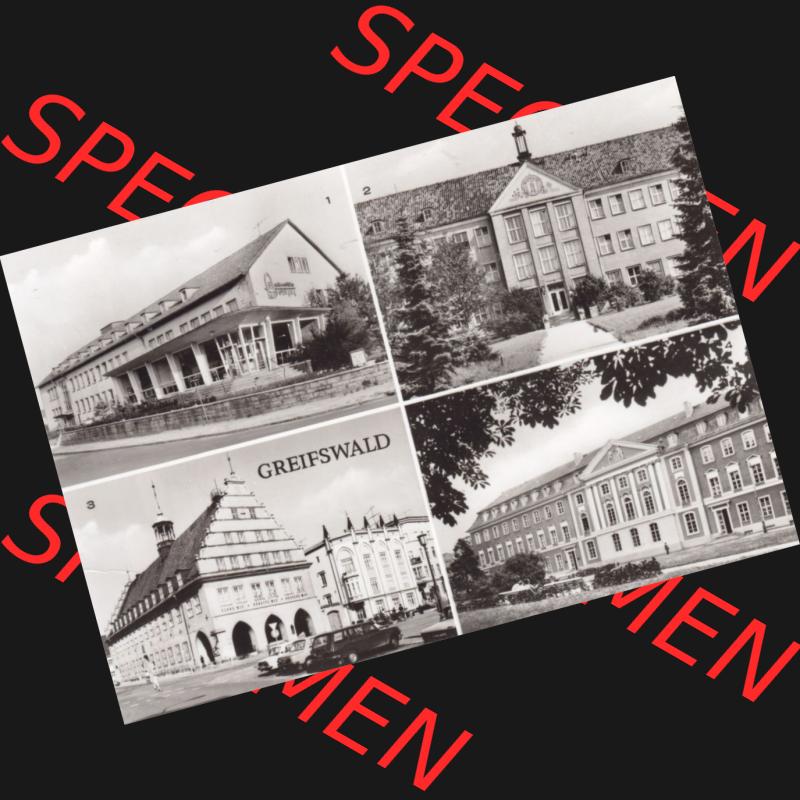 Ansichtskarte DDR Bezirk Rostock, Kreis Greifswald unsortiert 1982, Mehrbildkarte DDR Universität Apotheke, Ernst-Moritz-Arndt-Universität. Ansichtskarte bzw.... Sammlung
