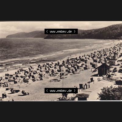Alte Ansichtskarte DDR Bezirk Rostock, Kreis Rügen, Ostseebad Binz, DDR Verbraucherpreis 0,15 DM Ostseebad Binz, Blick auf den Strand. Ansichtskarte bzw.... Sammlung