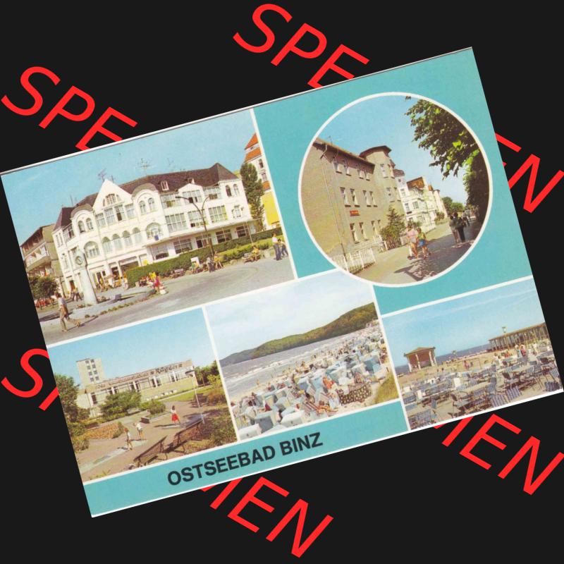 Ansichtskarte DDR Bezirk Rostock, Kreis Rügen, Ostseebad Binz, in Farbe - Color DDR-Postkarte Binz auf Rügen Bezirk Rostock Farbfotos Karpf, Oelnitz im Erzgebirge,... Sammlung