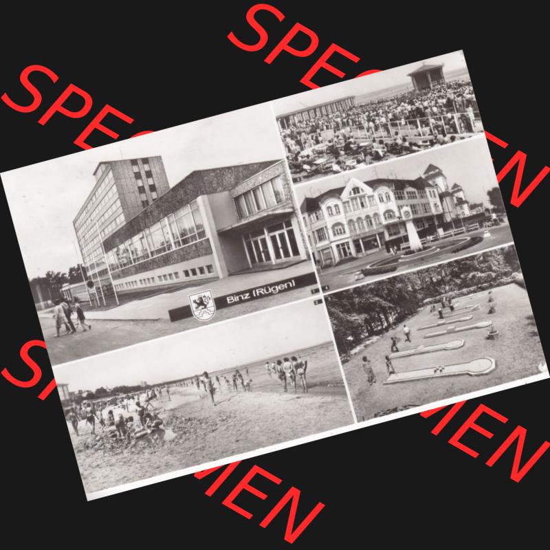 Alte Ansichtskarte DDR Bezirk Rostock, Kreis Rügen, Ostseebad Binz, 1983, Binz (Rügen) FDGB-Ferienheim Arkona, Strand, Kurhaus, Strandpromenade.... Sammlung