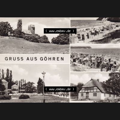 Ansichtskarte DDR Bezirk Rostock, Kreis Rügen, Ostseebad Göhren: Gruss aus Göhren, Ostseebad. Ansichtskarte bzw. Postkarte aus DDR-Zeiten der Deutschen... Sammlung