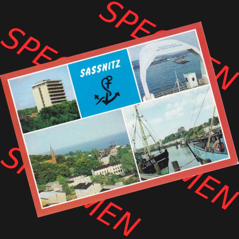 Ansichtskarte DDR Bezirk Rostock, Kreis Rügen, Stadt Sassnitz Postkarte in Farbe Rügenhotel, Seeblick zur Mole, Ortsansicht, Fischereihafen. Ansichtskarte... Sammlung