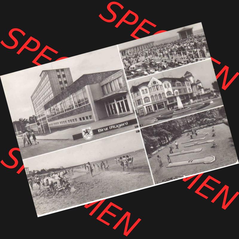 Alte Ansichtskarte DDR Bezirk Rostock, Kreis Rügen, Ostseebad Binz, DDR, Binz auf Rügen, FDGB-Ferienheim Arkona, Strand, Kurhaus, Minigolf.... Sammlung