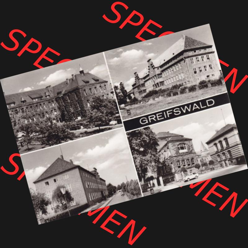Ansichtskarte DDR Bezirk Rostock, Kreis Greifswald unsortiert Ernst-Moritz-Arndt Universität. Ansichtskarte bzw. Postkarte in schwarzweiß - s/w aus DDR-Zeiten der Deutschen... Sammlung