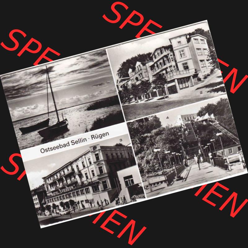 Ansichtskarte DDR Bezirk Rostock, Kreis Rügen, Ostseebad Sellin: DDR, am Bodden, Erholungsheim Frieden, Treppe zum Strand. Ansichtskarte bzw. Postkarte... Sammlung