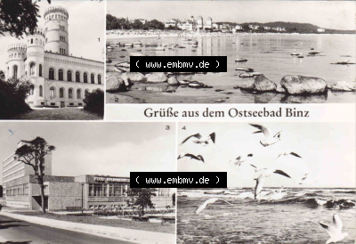 Ansichtskarte bzw. Postkarte in s/w - schwarzweiß aus DDR-Zeiten, Bezirk Rostock, Kreis Rügen Ostseebad Binz, eine Binzer DDR-Sammlung Sammlung