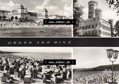 Ansichtskarte bzw. Postkarte in s/w - schwarzweiß aus DDR-Zeiten, Bezirk Rostock, Kreis Rügen Ostseebad Binz, eine Binzer DDR-Sammlung Sammlung