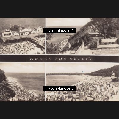 Ansichtskarte DDR Bezirk Rostock, Kreis Rügen, Ostseebad Sellin: Gruss aus Sellin. Ansichtskarte bzw. Postkarte aus DDR-Zeiten der Deutschen Demokratischen Republik... Sammlung
