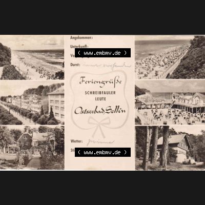 Ansichtskarte DDR Bezirk Rostock, Kreis Rügen, Ostseebad Sellin: DDR, Feriengrüße Schreibfauler Leute Ostseebad Sellin Rügen. Ansichtskarte bzw.... Sammlung