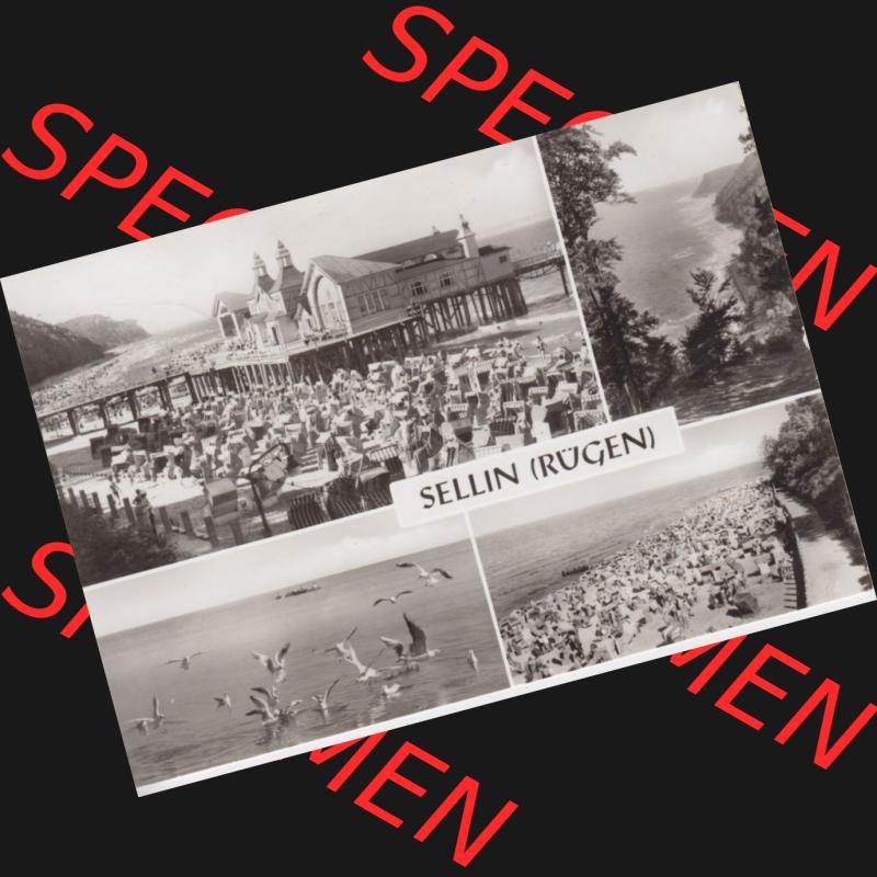 Ansichtskarte DDR Bezirk Rostock, Kreis Rügen, Ostseebad Sellin: Blick von der Waldhalle, Badestrand. Ansichtskarte bzw. Postkarte aus DDR-Zeiten der Deutschen... Sammlung
