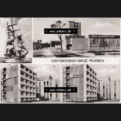 Alte Ansichtskarte DDR Bezirk Rostock, Kreis Rügen, Ostseebad Binz, Binz FDGN-Erholungsheime Arkona, Rügen, Rugard und Stubbenkammer. Ansichtskarte bzw.... Sammlung
