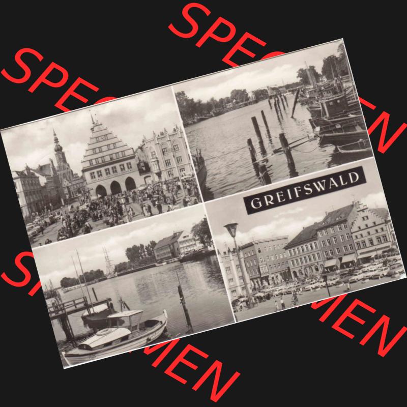 Ansichtskarte DDR Bezirk Rostock, Kreis Greifswald unsortiert Greifswald Rathaus und Nikolaikirche, Fischereihafen-Seesportschule, Platz der Freundschaft . Ansichtskarte bzw.... Sammlung