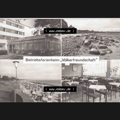 Alte Ansichtskarte DDR Bezirk Rostock, Kreis Rügen, Ostseebad Binz, DDR Binz auf Rügen Betriebsferinheim Völkerfreundschaft. Ansichtskarte bzw. Postkarte... Sammlung