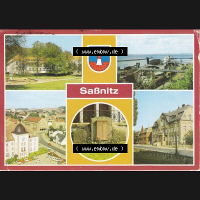 Ansichtskarte DDR Bezirk Rostock, Kreis Rügen, Stadt Sassnitz Postkarte in Farbe Krankenhaus, Fährhafen mit Schwedenfähre Götaland, Rügenhotel, Lenin-Gedenkstein.... Sammlung