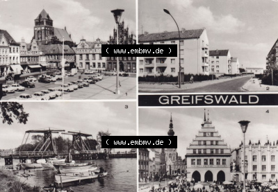 Ansichtskarte bzw. Postkarte in schwarzweiß - s/w aus DDR-Zeiten, Bezirk Rostock, Kreis Greifswald, unsortierte DDR-Sammlung Sammlung