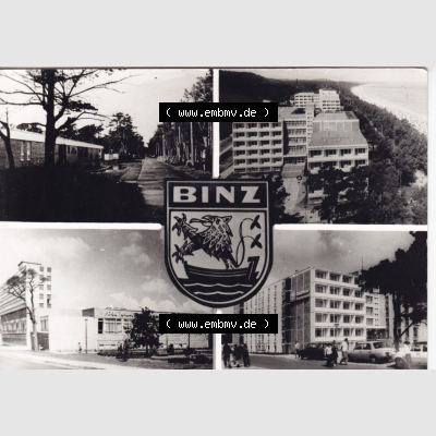 Alte Ansichtskarte DDR Bezirk Rostock, Kreis Rügen, Ostseebad Binz, Stadtansichten Mehrbildkarte. Ansichtskarte bzw. Postkarte in s/w - schwarzweiß aus DDR-Zeiten... Sammlung