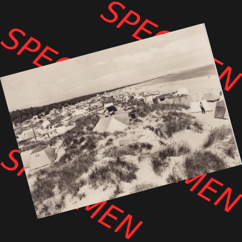 Ansichtskarte DDR Bezirk Rostock, Kreis Ribnitz-Damgarten Ostseebad Prerow Bildpostkarte in s/w - schwarzweiß Zeltplatz am Strand. Ansichtskarte bzw. Postkarte in s/w... Sammlung