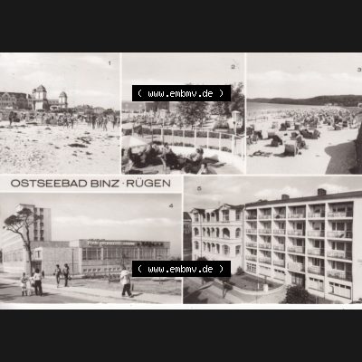 Alte Ansichtskarte DDR Bezirk Rostock, Kreis Rügen, Ostseebad Binz, Mehrbildkarte Binz auf Rügen der DDR, gelaufen. Ansichtskarte bzw. Postkarte in s/w... Sammlung