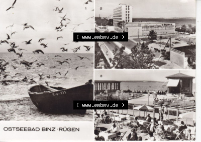 Ansichtskarte bzw. Postkarte in s/w - schwarzweiß aus DDR-Zeiten, Bezirk Rostock, Kreis Rügen Ostseebad Binz, eine Binzer DDR-Sammlung Sammlung