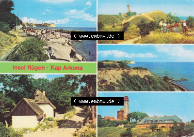Ansichtskarte bzw. Postkarte in Farbe aus DDR-Zeiten, Bezirk Rostock, Kreis Rügen aus der Insel Rügen - Kap Arkona der DDR Sammlung