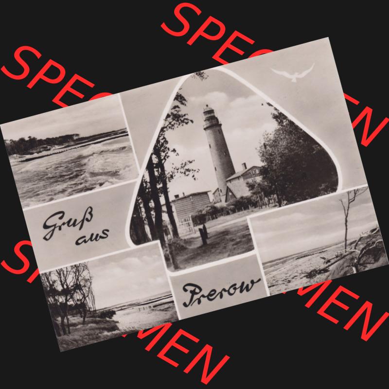 Ansichtskarte DDR Bezirk Rostock, Kreis Ribnitz-Damgarten Ostseebad Prerow Bildpostkarte in s/w - schwarzweiß Gruß aus Prerow, Mehrbildkarte mit Leuchtturm. Ansichtskarte... Sammlung