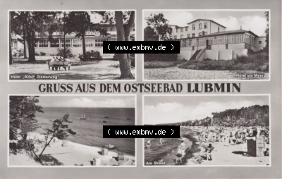 Ansichtskarte bzw. Postkarte in s/w aus DDR-Zeiten, Bezirk Rostock, Kreis Greifswald, Ostseebad Lubmin der DDR Sammlung