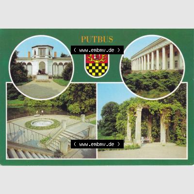 Ansichtskarte DDR Bezirk Rostock, Kreis Rügen, Stadt Putbus in Farbe Orangerie im Park, Lauterbach, Neue Terrasse im Park, Pergola im Park. Ansichtskarte bzw.... Sammlung
