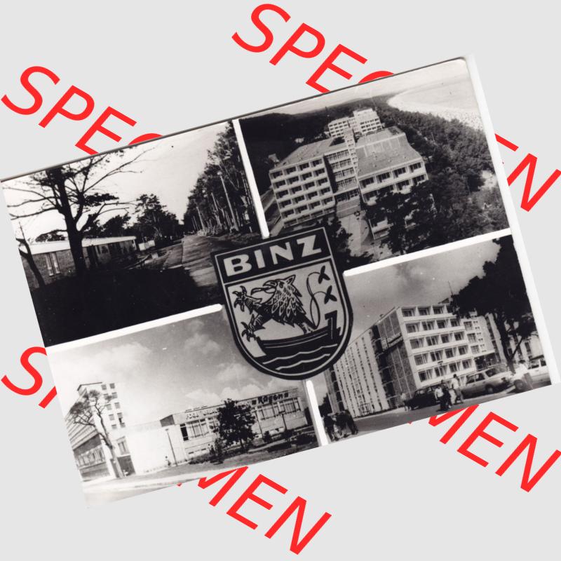 Alte Ansichtskarte DDR Bezirk Rostock, Kreis Rügen, Ostseebad Binz, Stadtansichten Mehrbildkarte. Ansichtskarte bzw. Postkarte in s/w - schwarzweiß aus DDR-Zeiten... Sammlung