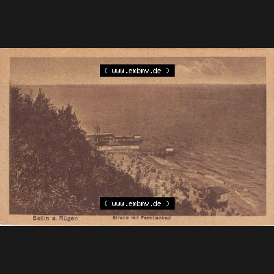 Ansichtskarte DDR Bezirk Rostock, Kreis Rügen, Ostseebad Sellin Postkarte in s/w schwarzweiß Sellin auf Rügen um 1902, Strand, Familienbad. Ansichtskarte... Sammlung