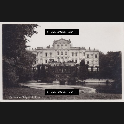 Ansichtskarte DDR Bezirk Rostock, Kreis Rügen, Stadt Putbus, Putbus auf Rügen, Schloss. Ansichtskarte bzw. Postkarte in s/w / schwarzweiß aus... Sammlung